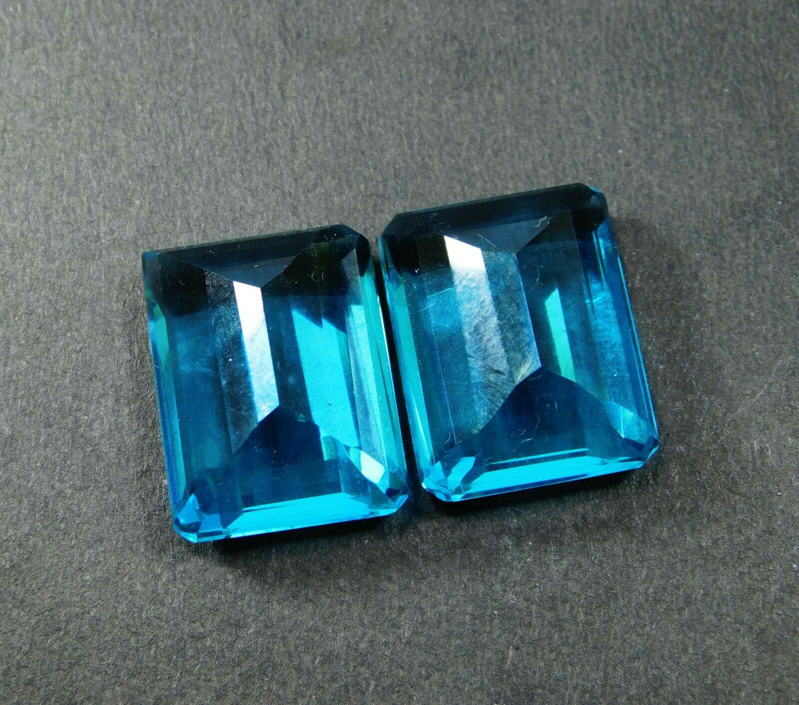 Emerald Cut CERTIFIED 78 Ct Pair Loose Gemstone Loose Rare Aquamarine Ocean Blue