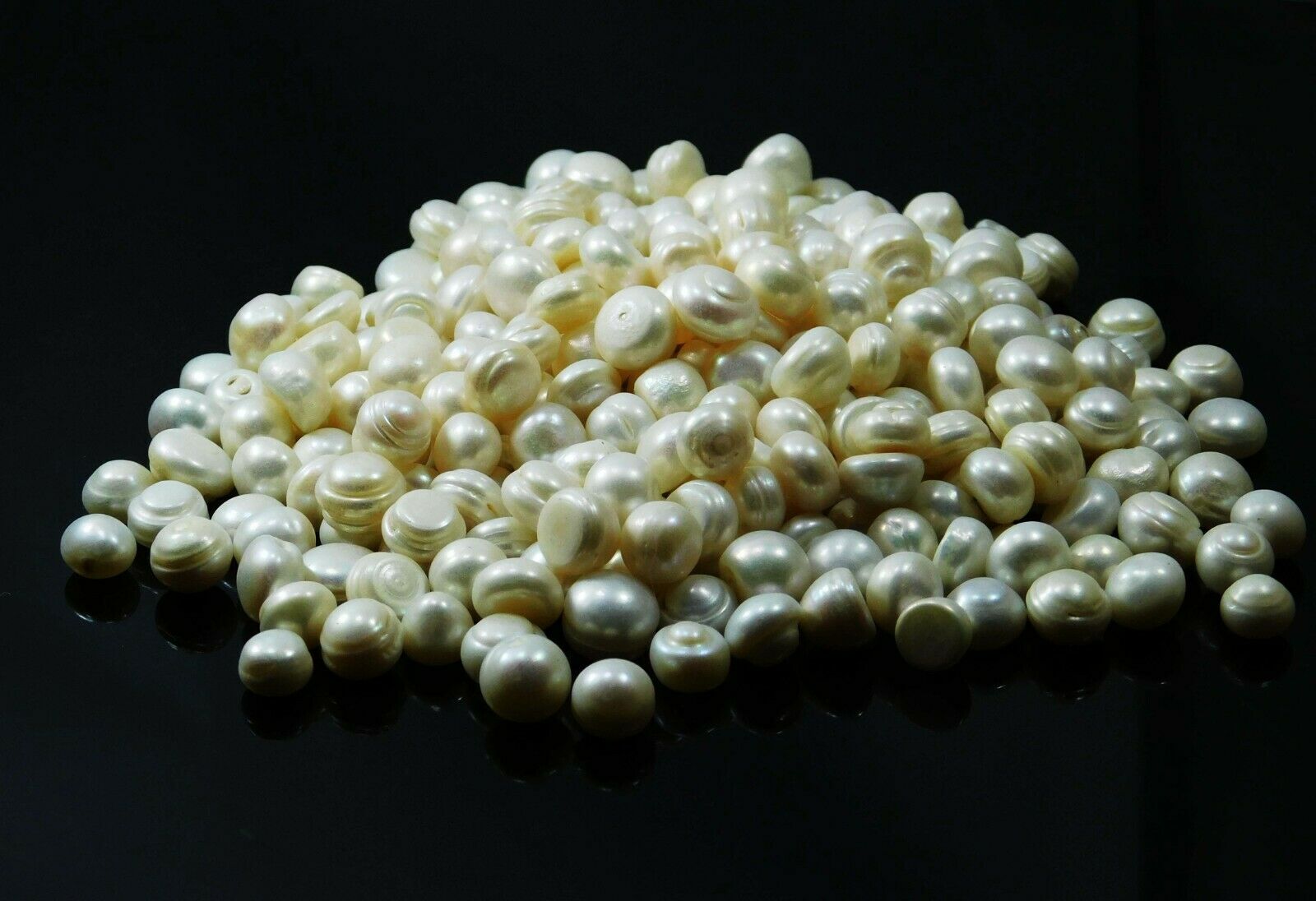 CERTIFIED Cabochon Cut 100 Pcs Natural White Pearl Lot Loose Gemstone