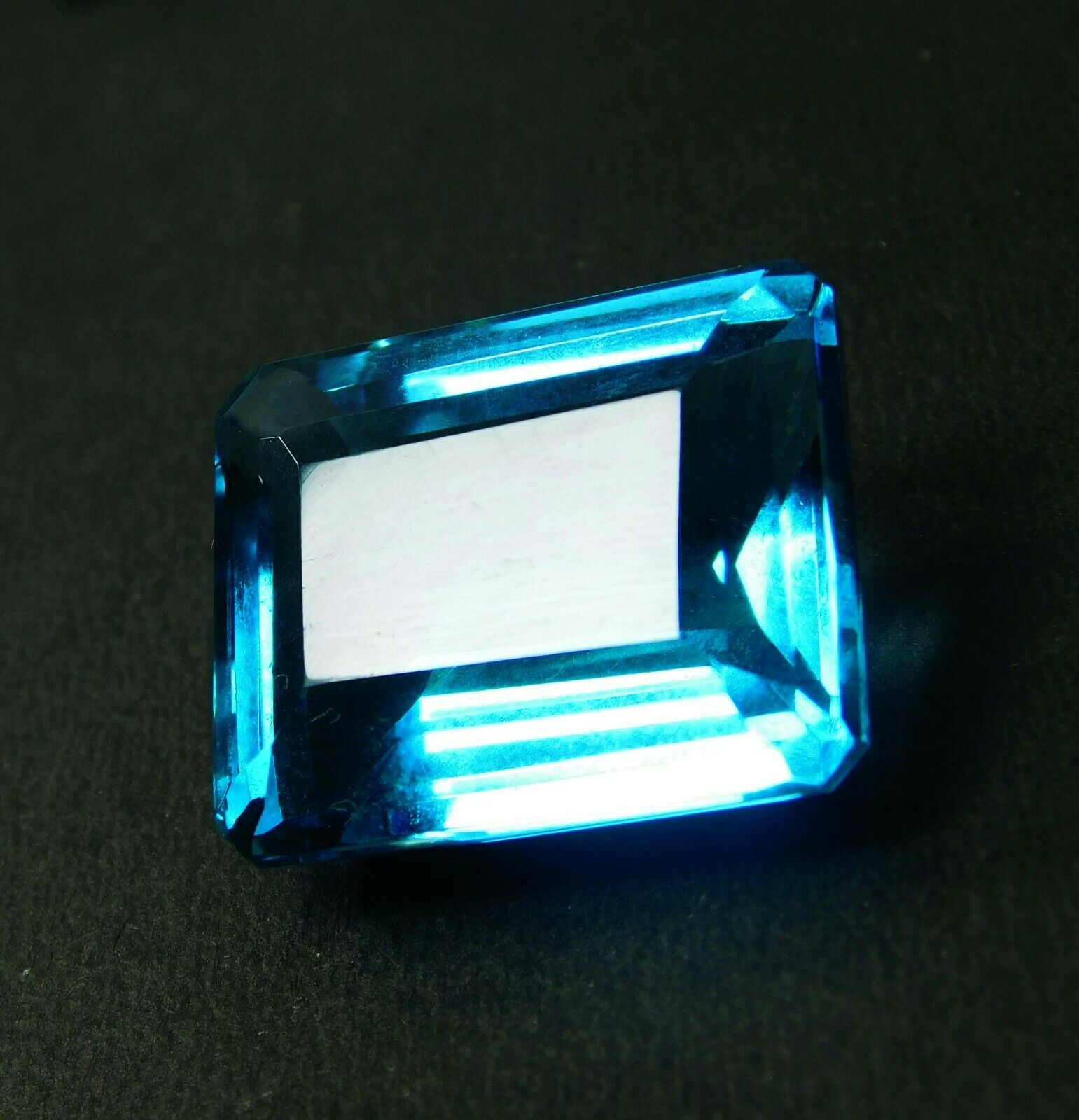 Aquamarine Emerald Cut Huge Size 34 Carat Ocean Blue CERTIFIED Loose Gemstone