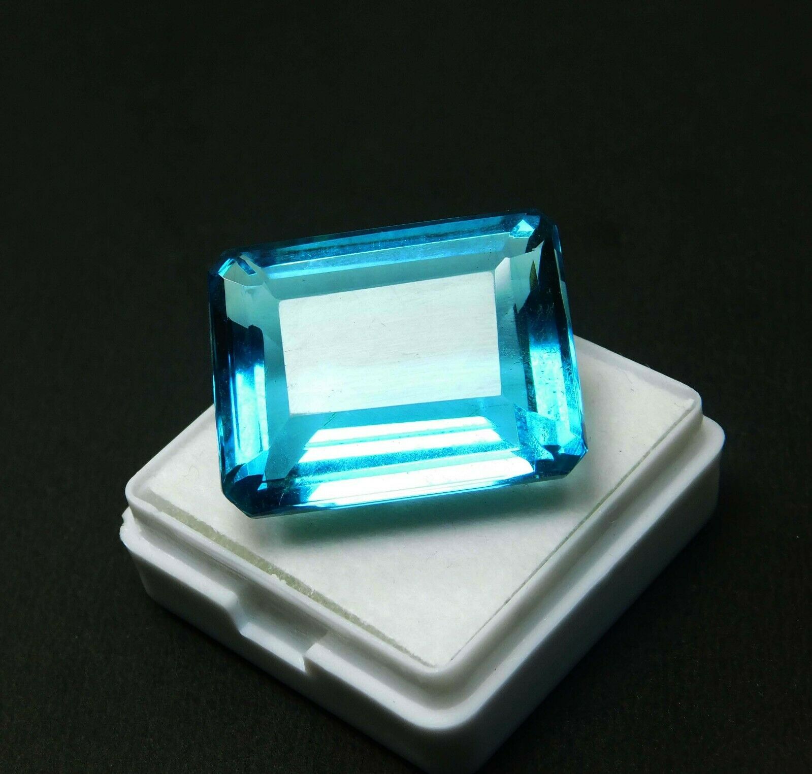 Aquamarine Emerald Cut Huge Size 34 Carat Ocean Blue CERTIFIED Loose Gemstone