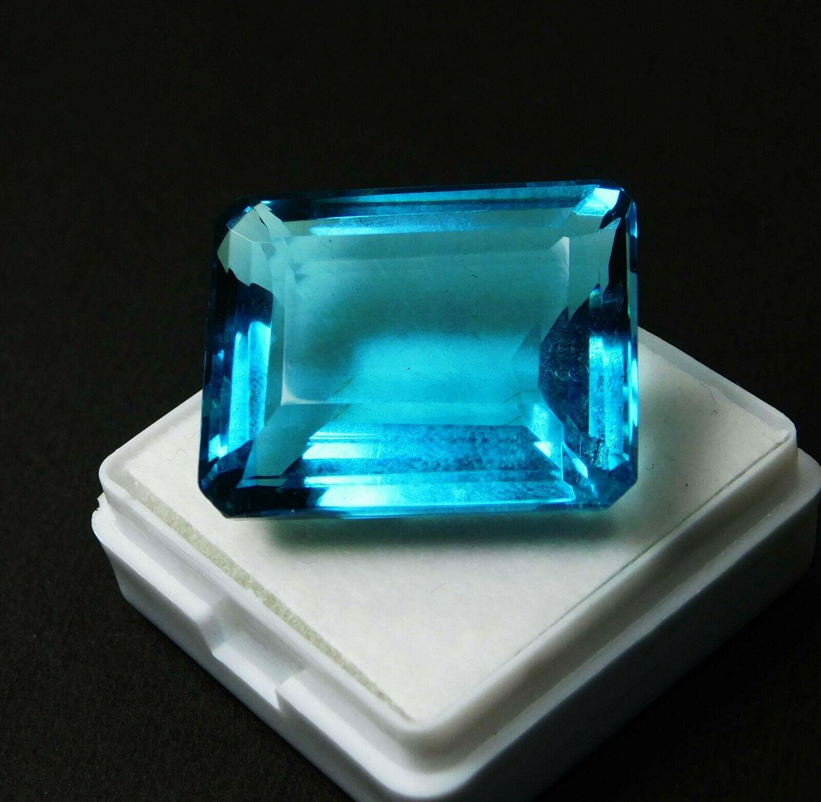 Aquamarine Emerald Cut Huge Size 34 Carat Ocean Blue CERTIFIED Loose Gemstone