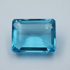 CERTIFIED Blue Aquamarine Natural 72.65 Ct Emerald Shape Ocean Loose Gemstone