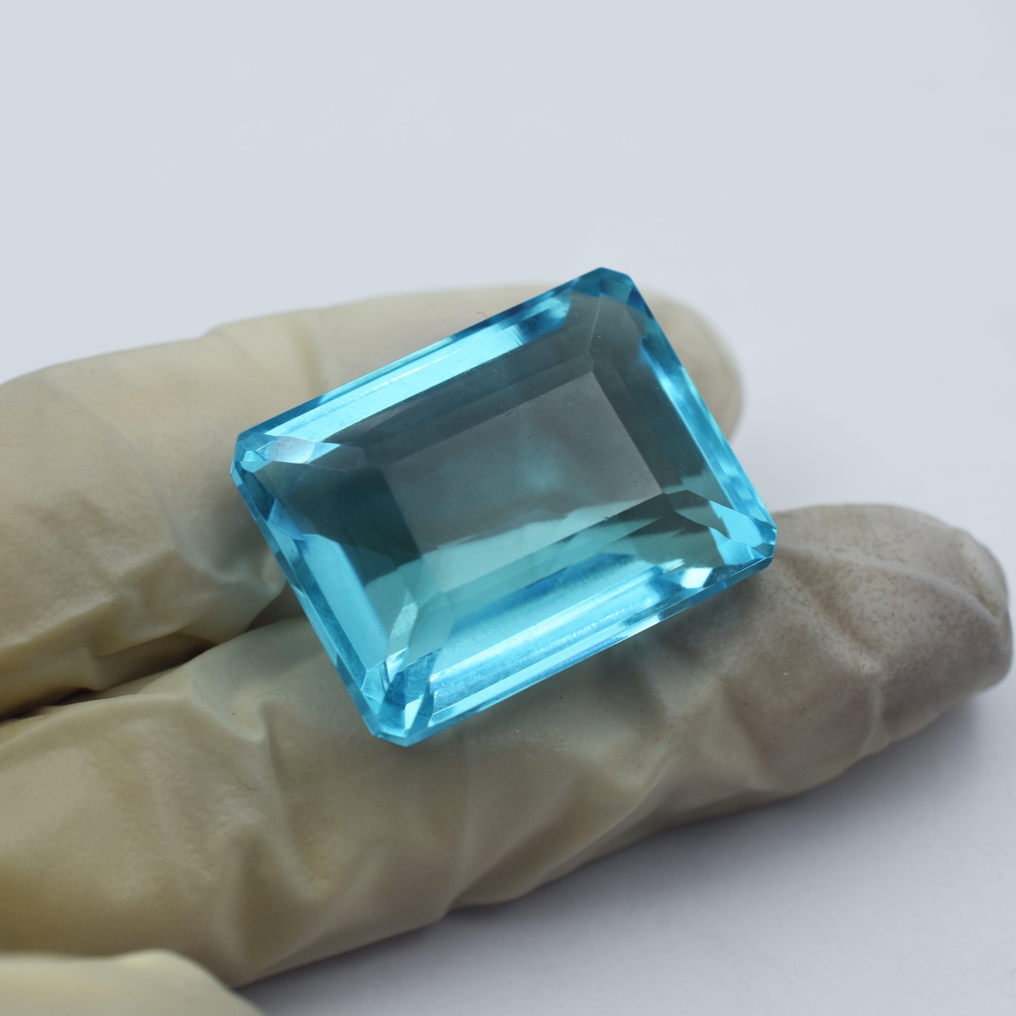 CERTIFIED Blue Aquamarine Natural 72.65 Ct Emerald Shape Ocean Loose Gemstone