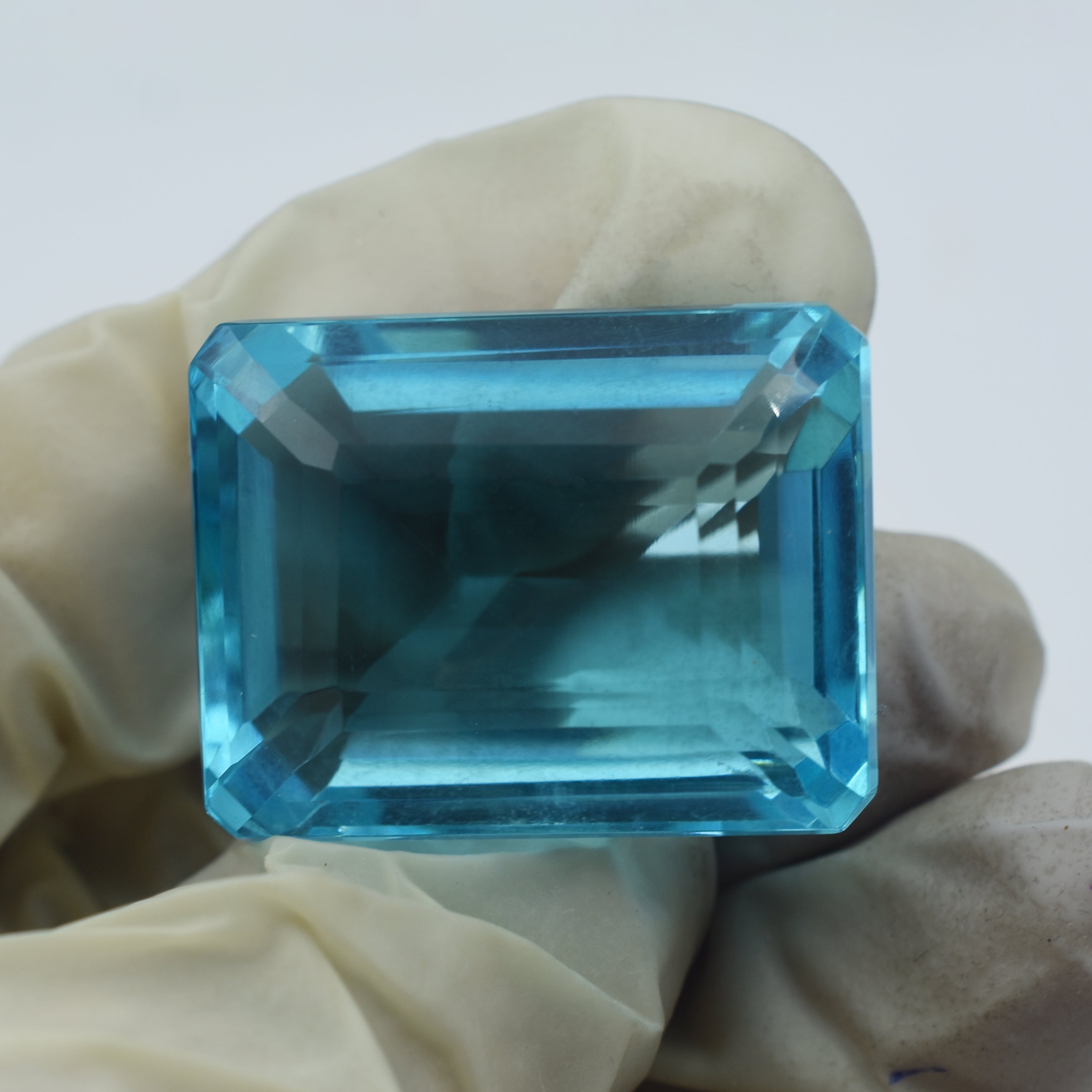 CERTIFIED Blue Aquamarine Natural 72.65 Ct Emerald Shape Ocean Loose Gemstone