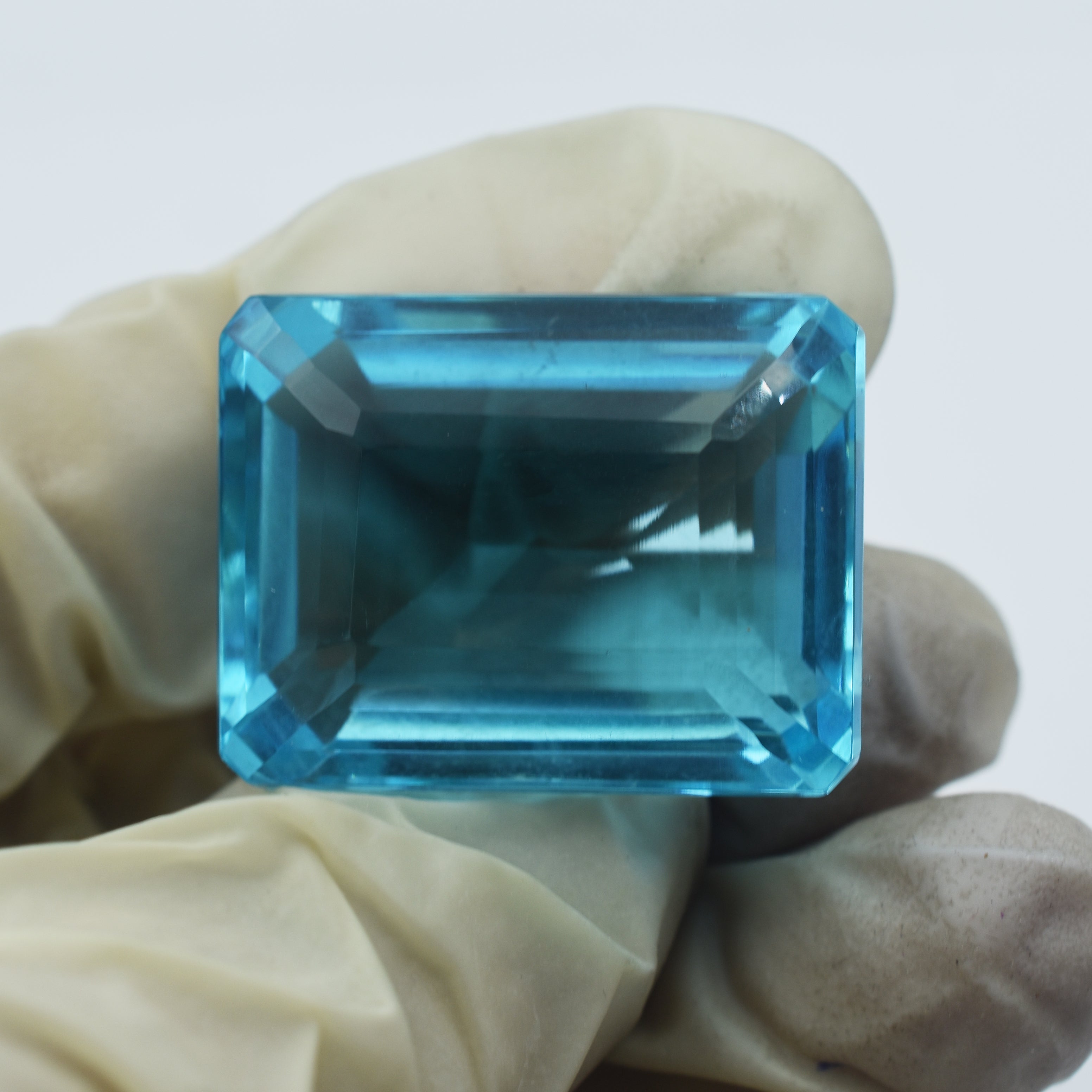 CERTIFIED Blue Aquamarine Natural 72.65 Ct Emerald Shape Ocean Loose Gemstone