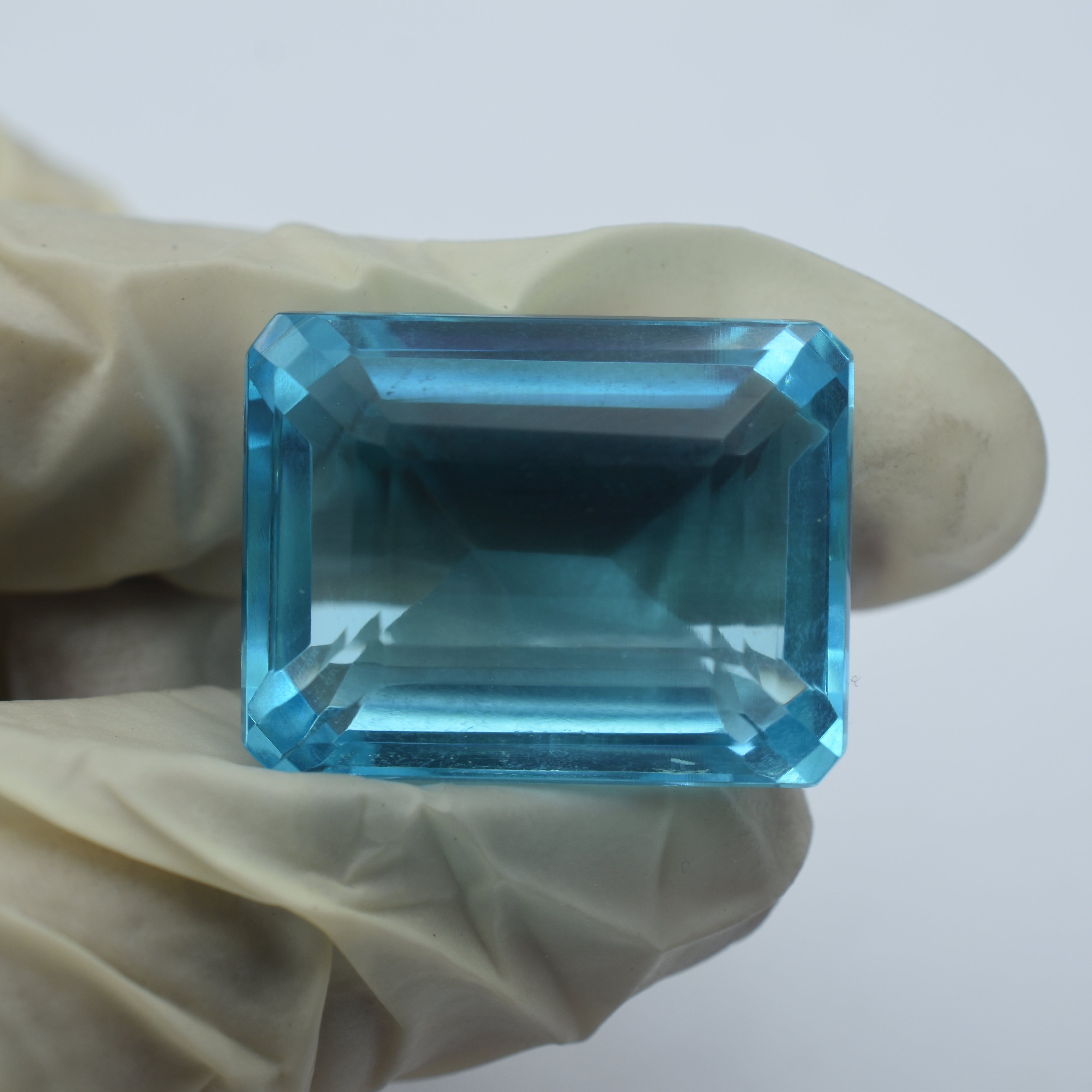 CERTIFIED Blue Aquamarine Natural 72.65 Ct Emerald Shape Ocean Loose Gemstone