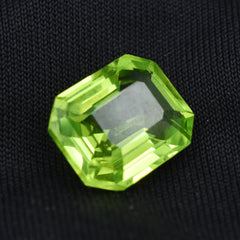 AA+ Quality 9.15 Ct Natural Green Peridot Emerald Cut CERTIFIED Loose Gemstone