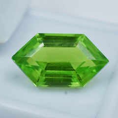 9.50 Ct Natural Rare GREEN Peridot CERTIFIED Fancy Cut Loose Gemstone Ring Size