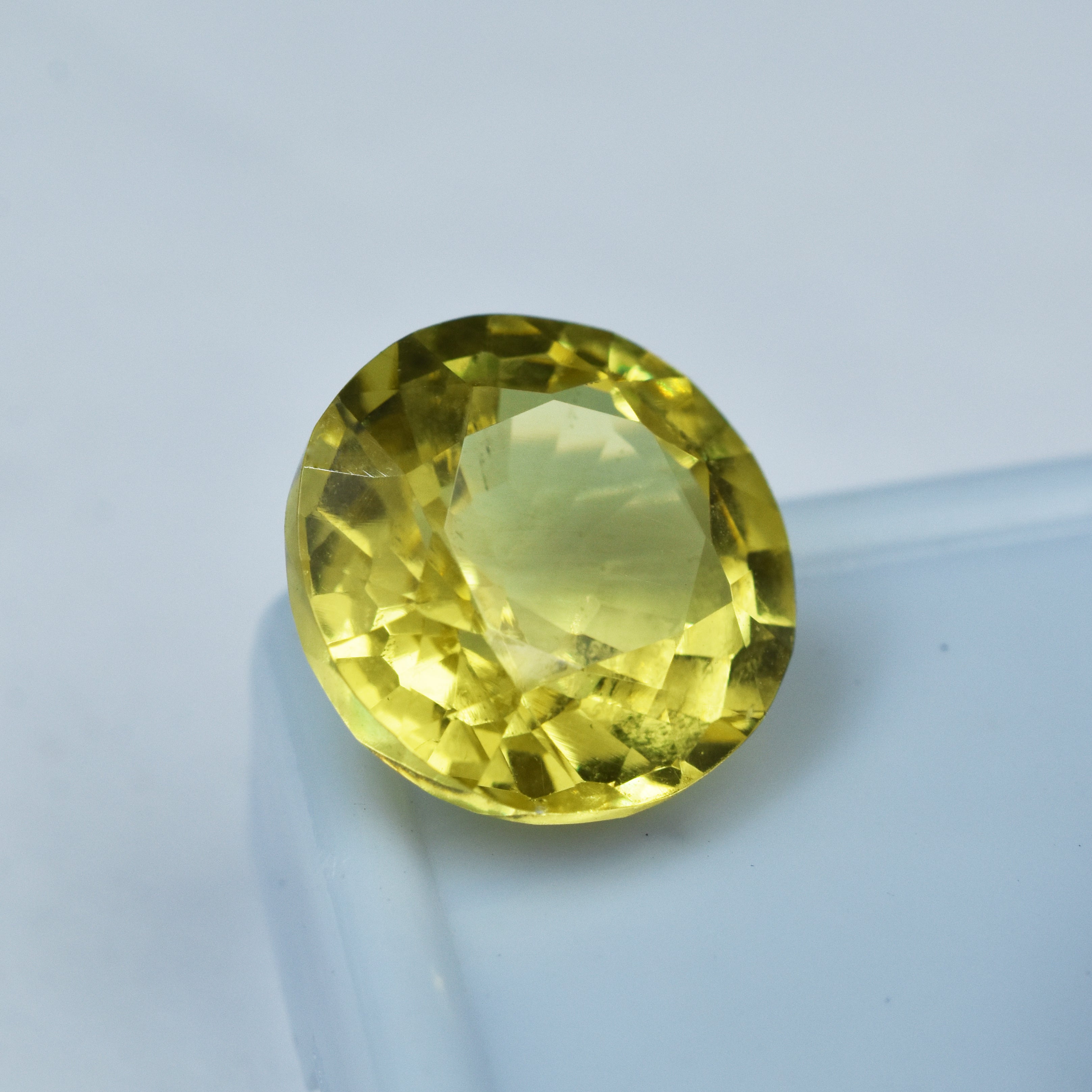 11.10 Carat Round Shape Ceylon Yellow Sapphire CERTIFIED Natural Loose Gemstone