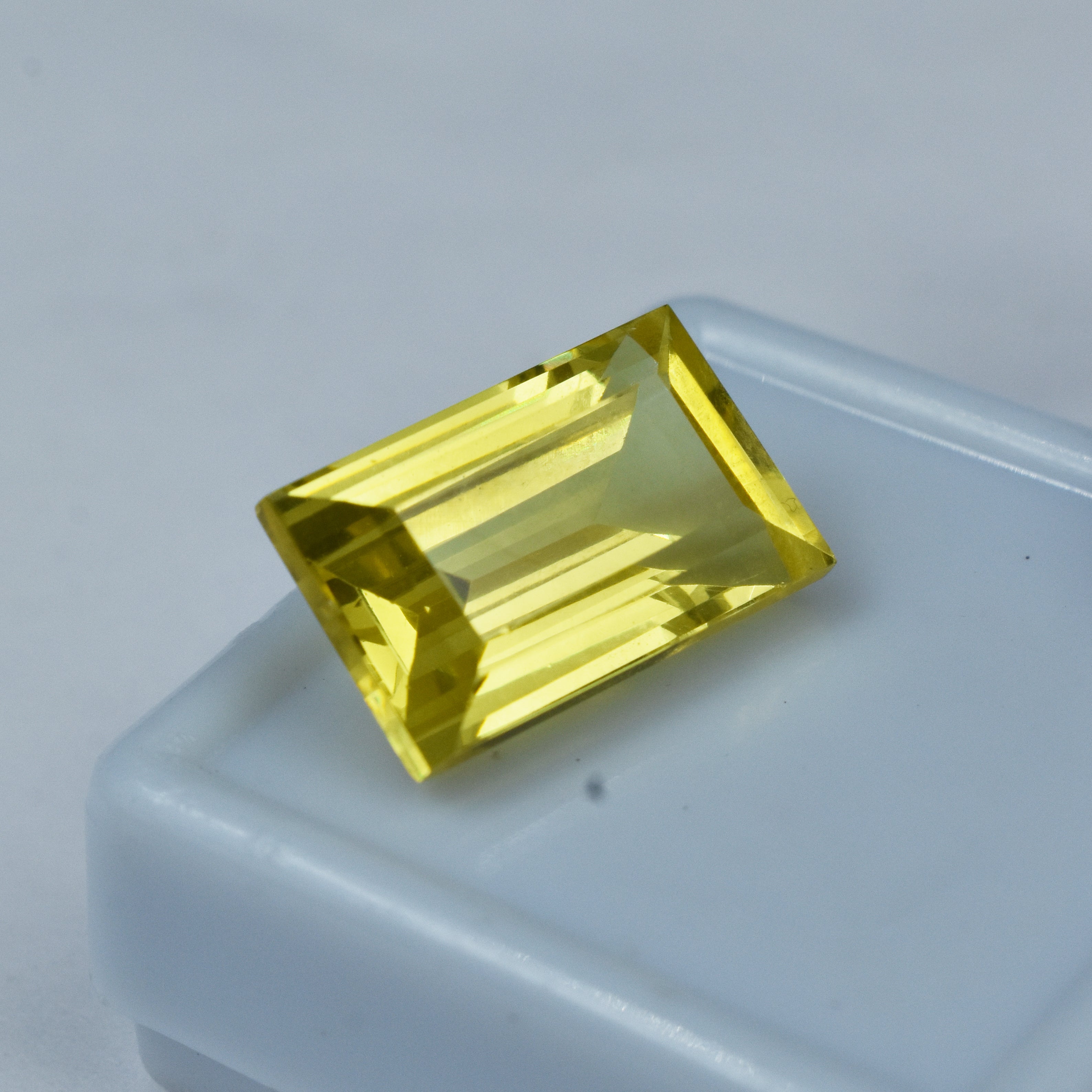 Perfect Yellow Sapphire 10.85 Ct Emerald Cut Loose Gemstone Natural CERTIFIED