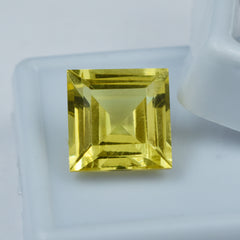 Natural 9.75 Ct Square Shape Brilliant Yellow Sapphire Loose CERTIFIED Gemstone