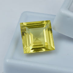 CERTIFIED Yellow Sapphire 10.50 Ct Square Cut sapphire Natural Loose Gemstone