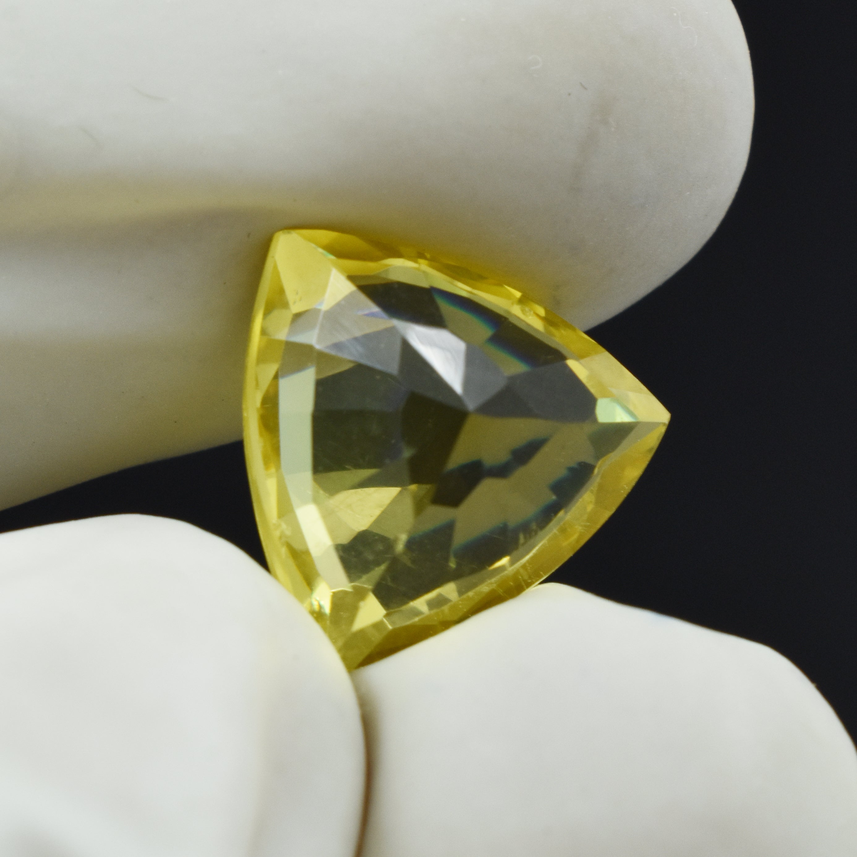 CERTIFIED 10.65 Ct Yellow Sapphire Trillion Natural Top Quality Loose Gemstone