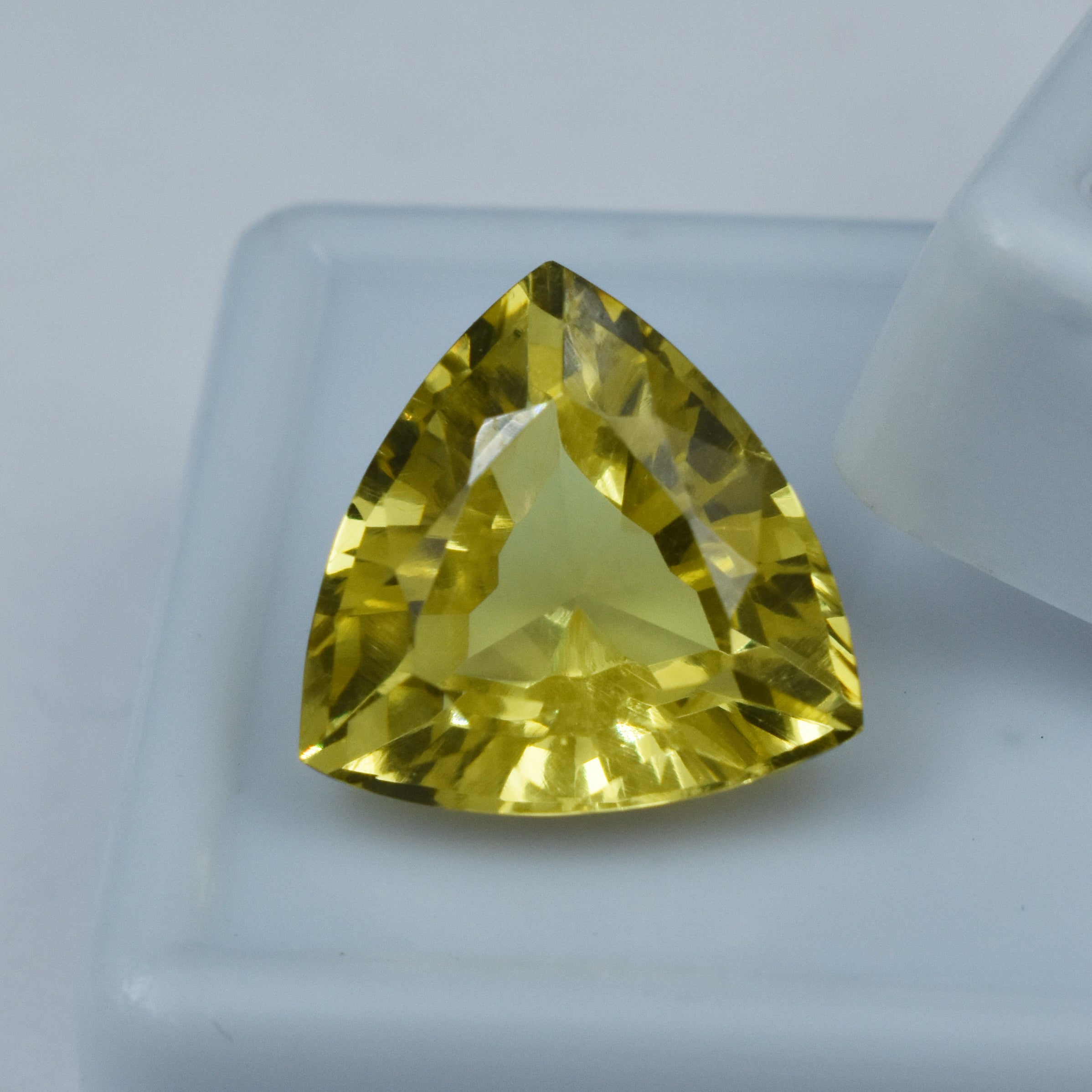 10.50 Carat AAA+ Yellow Sapphire Trillion Cut Natural Loose Gemstone CERTIFIED