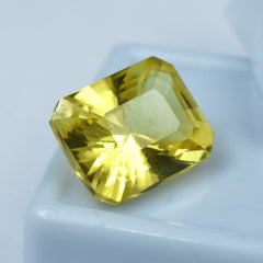 10.30 Carat Emerald Shape Yellow Sapphire CERTIFIED Natural Rare Loose Gemstone