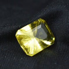 10.30 Carat Emerald Shape Yellow Sapphire CERTIFIED Natural Rare Loose Gemstone