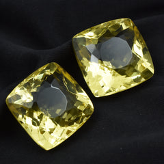 Lab-Created 69.45 Ct Yellow Sapphire Square Cushion Cut Loose Gemstone CERTIFIED