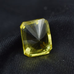 Natural Emerald Shape 9.60 Ct Yellow Sapphire Gem Loose Gemstone CERTIFIED