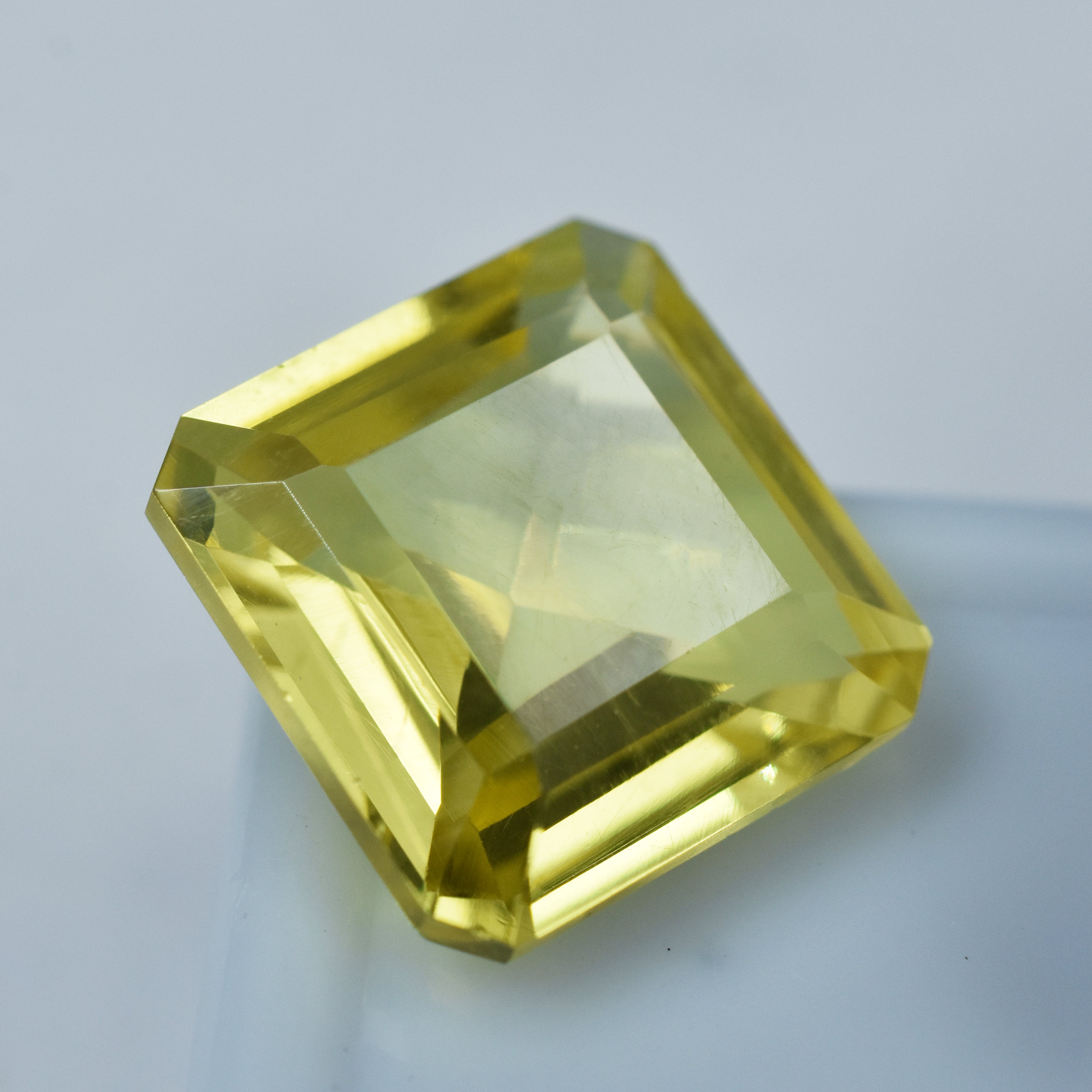 Stunning Natural 8.35 Ct Square Cut  Yellow Sapphire Loose Gemstone CERTIFIED