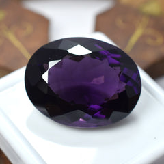 Genuine 49.75 Ct Natural CERTIFIED Purple Amethyst  Oval Shape Loose Gemstone