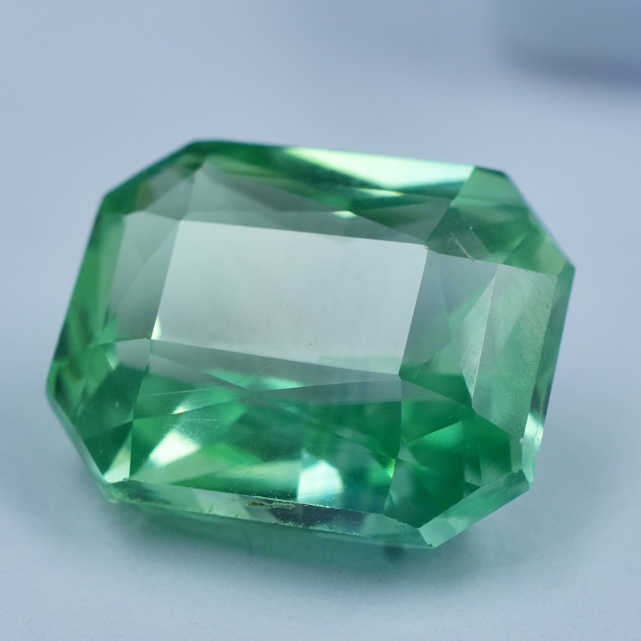 Natural 10.25 Ct Bluish Green Sapphire Emerald Cut Loose Gemstone CERTIFIED