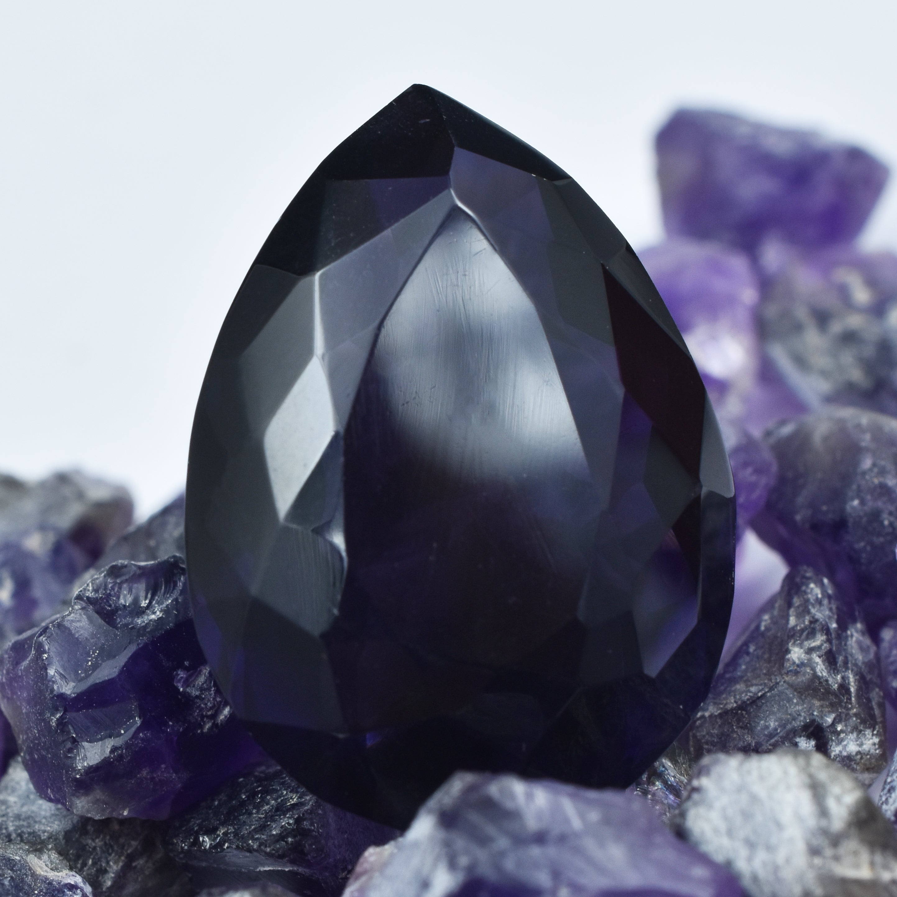 CERTIFIED Natural 57.35 Ct Purple Amethyst Pear Cut Loose Gemstone