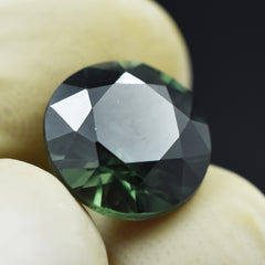 Green Tourmaline Natural CERTIFIED 5.40 Carat Round Shape Loose Gemstone