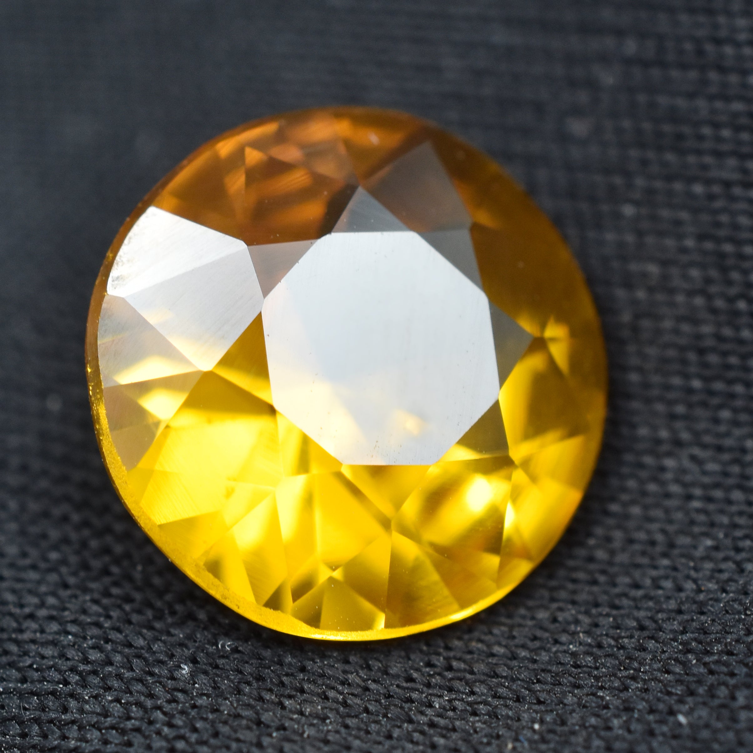 6.15 Ct Natural Perfect Yellow Sapphire Round Shape Loose Gemstone CERTIFIED