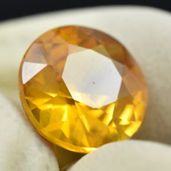 6.15 Ct Natural Perfect Yellow Sapphire Round Shape Loose Gemstone CERTIFIED