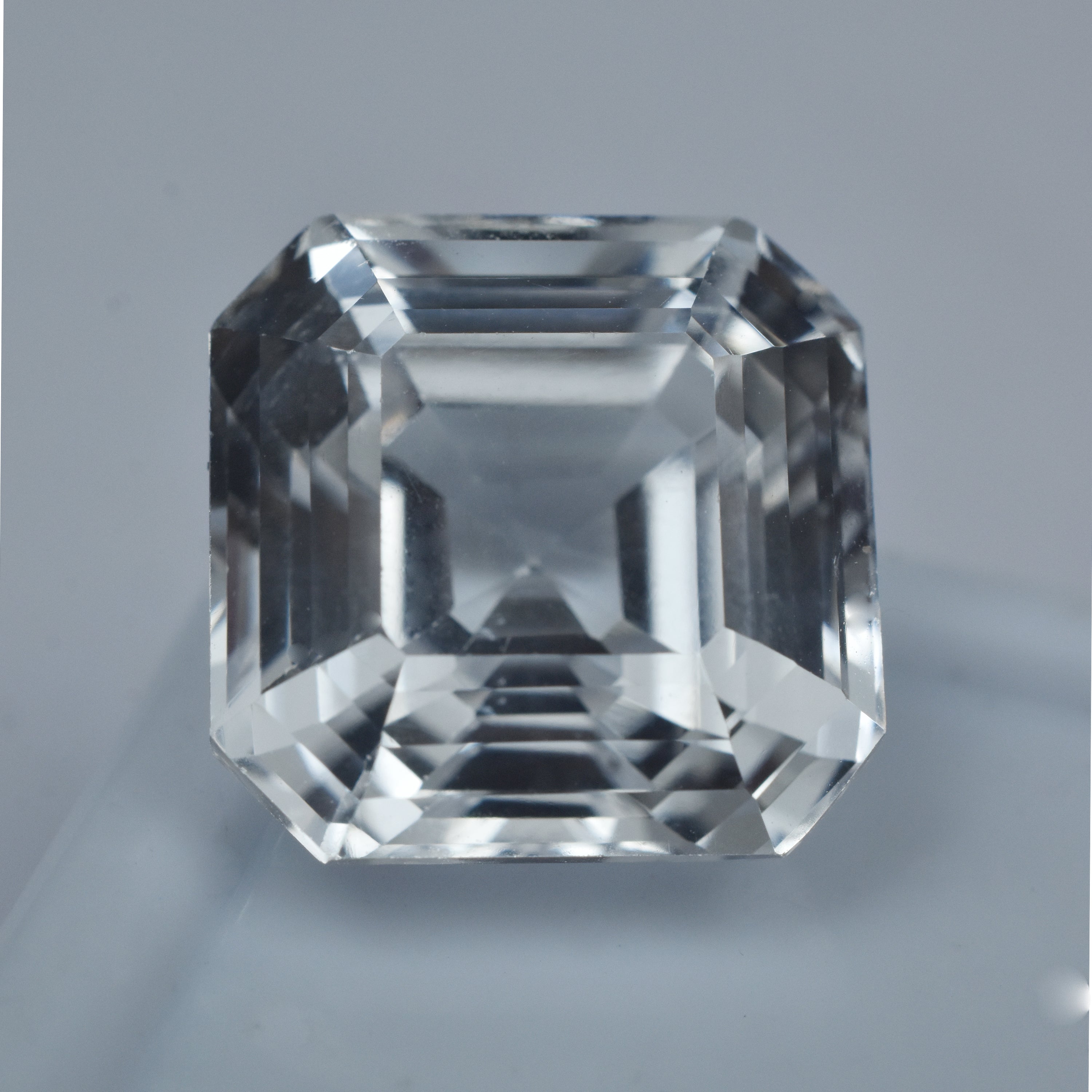 CERTIFIED 16.25 Carat Square Cut White Sapphire Ring Size Natural Loose Gemstone