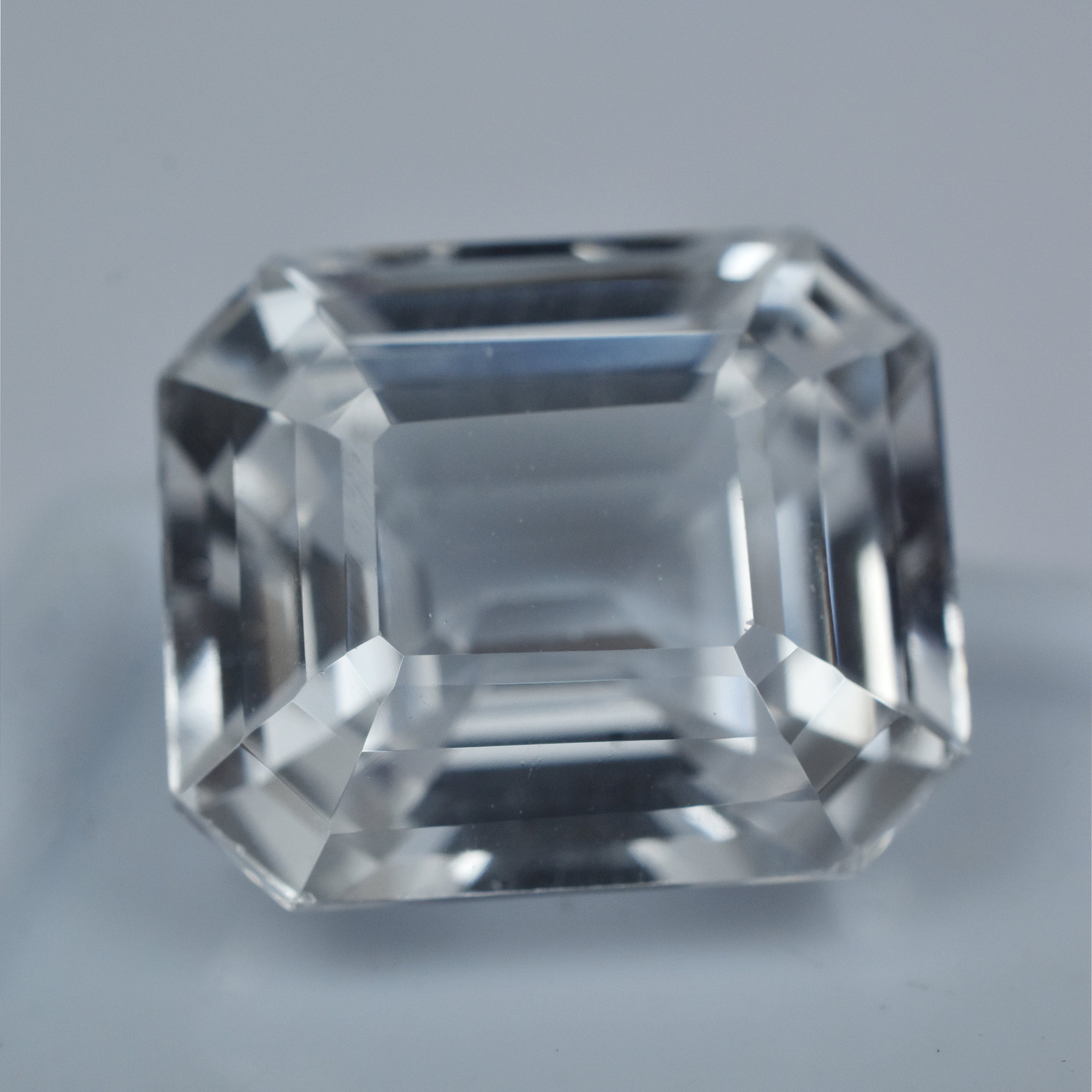 Natural Emerald Cut 15.95 Ct White Sapphire Loose Gemstone CERTIFIED