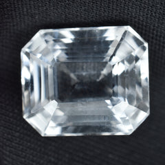 Natural Emerald Cut 15.95 Ct White Sapphire Loose Gemstone CERTIFIED