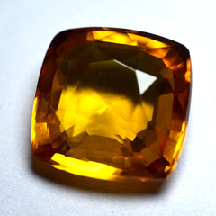 Sapphire Yellow Brilliant Square Cushion Cut 9.14 Carat Loose Gemstone CERTIFIED