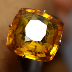 Sapphire Yellow Brilliant Square Cushion Cut 9.14 Carat Loose Gemstone CERTIFIED