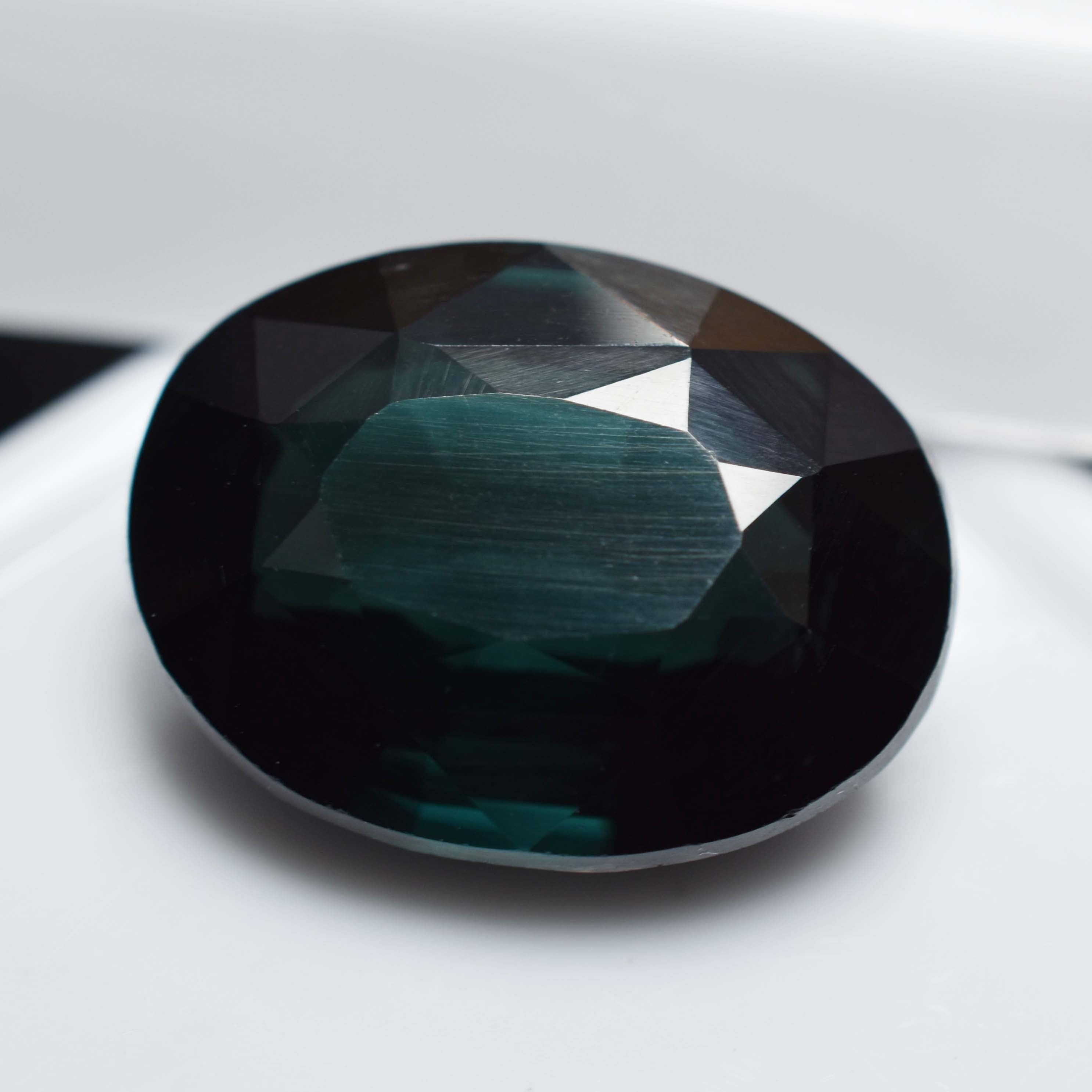 Natural Deep Green Oval Cut 10.45 Ct CERTIFIED Tourmaline Loose Gemstone