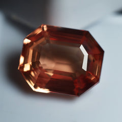 Natural Sapphire Loose Gemstone Padparadscha Emerald Cut 10.45 Ct CERTIFIED