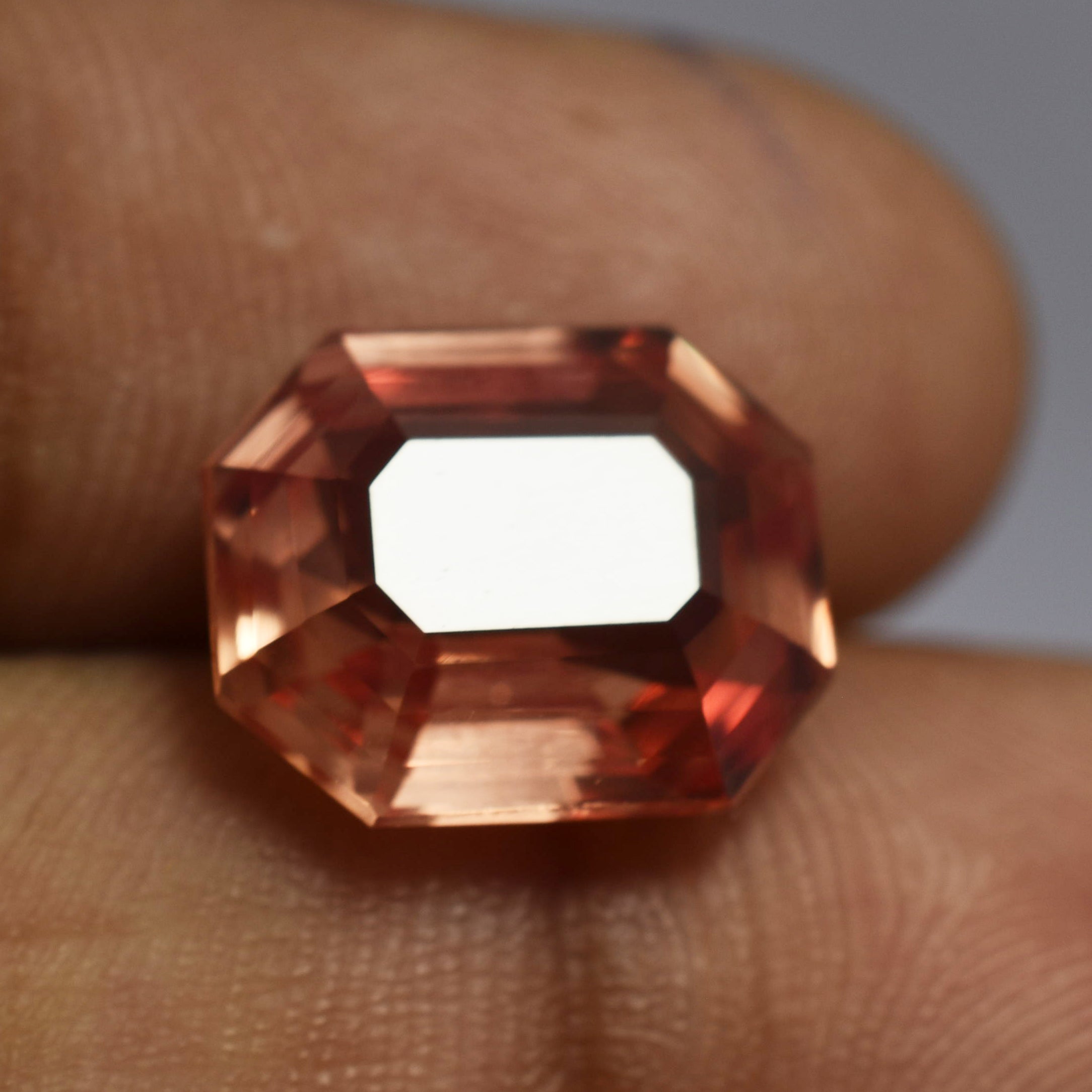 Natural Sapphire Loose Gemstone Padparadscha Emerald Cut 10.45 Ct CERTIFIED