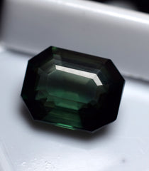 8.65 Ct Natural CERTIFIED Tourmaline Emerald Cut Deep Green Loose Gemstone