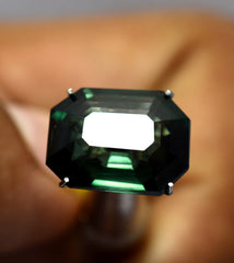 8.65 Ct Natural CERTIFIED Tourmaline Emerald Cut Deep Green Loose Gemstone