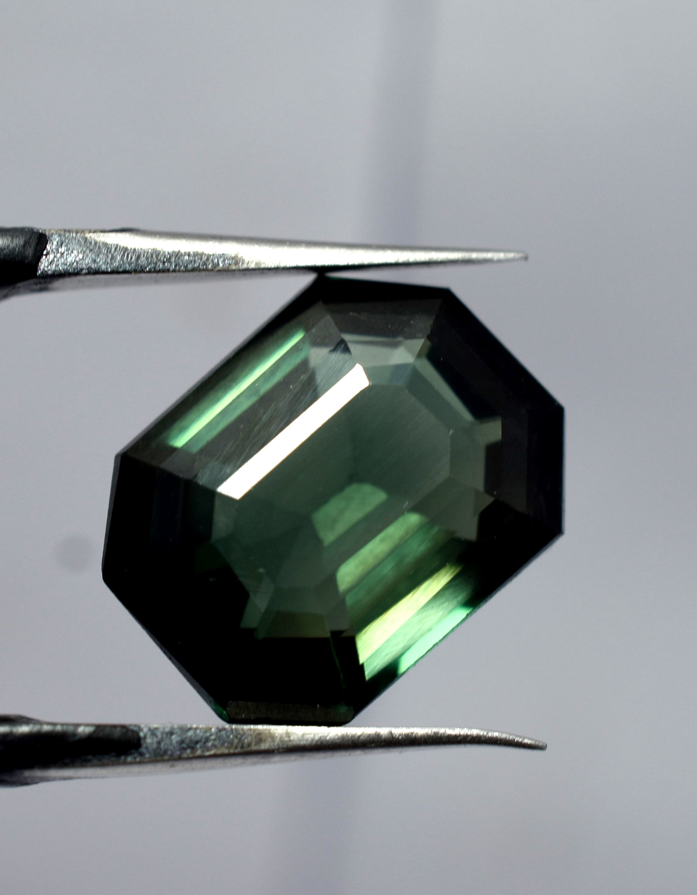 8.65 Ct Natural CERTIFIED Tourmaline Emerald Cut Deep Green Loose Gemstone