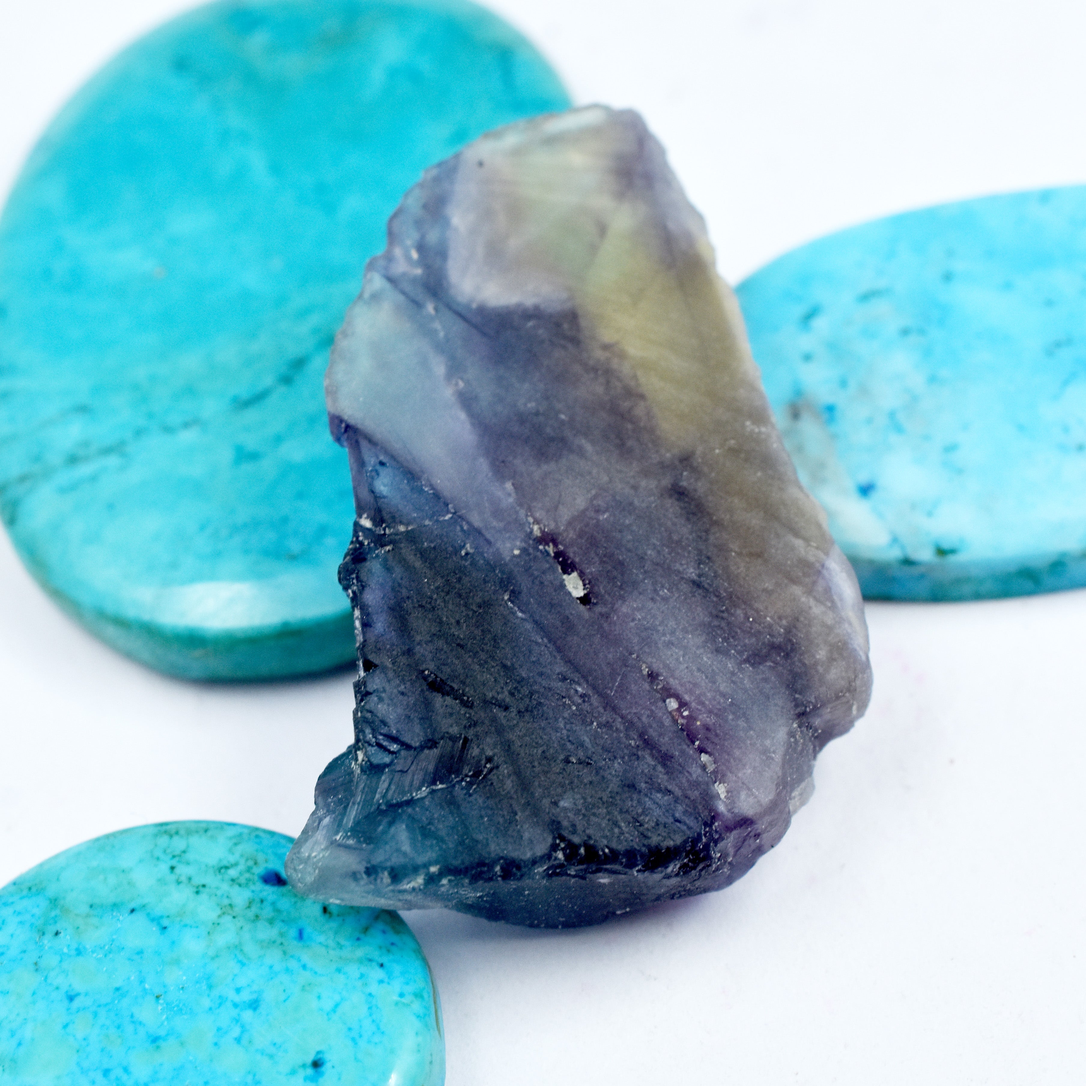 Multi Color Fluorite CERTIFIED 69.20 Ct Natural Raw Uncut Rough Loose Gemstone