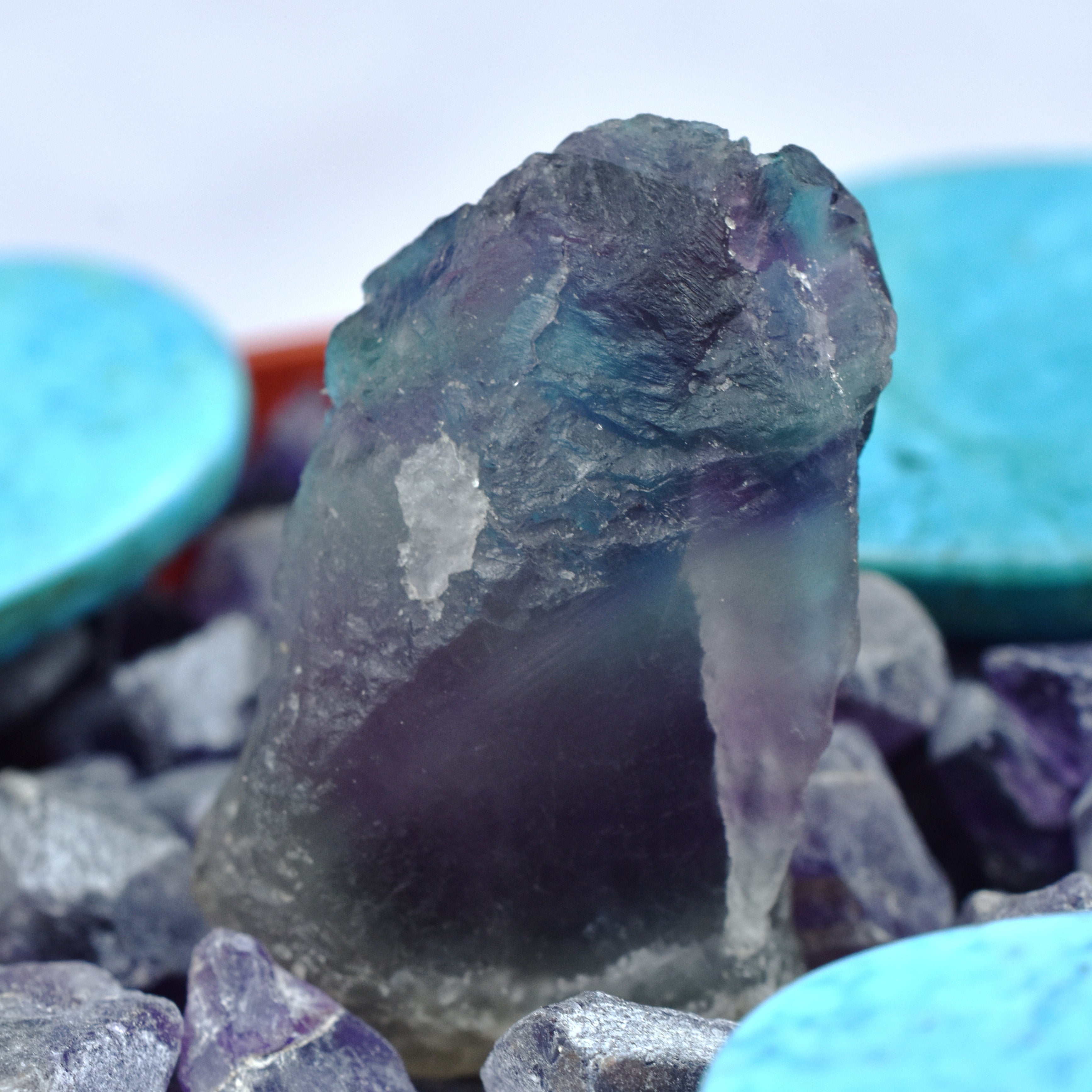 Natural Fluorite CERTIFIED 74.15 Ct Multi Color Uncut Rough Raw Loose Gemstone