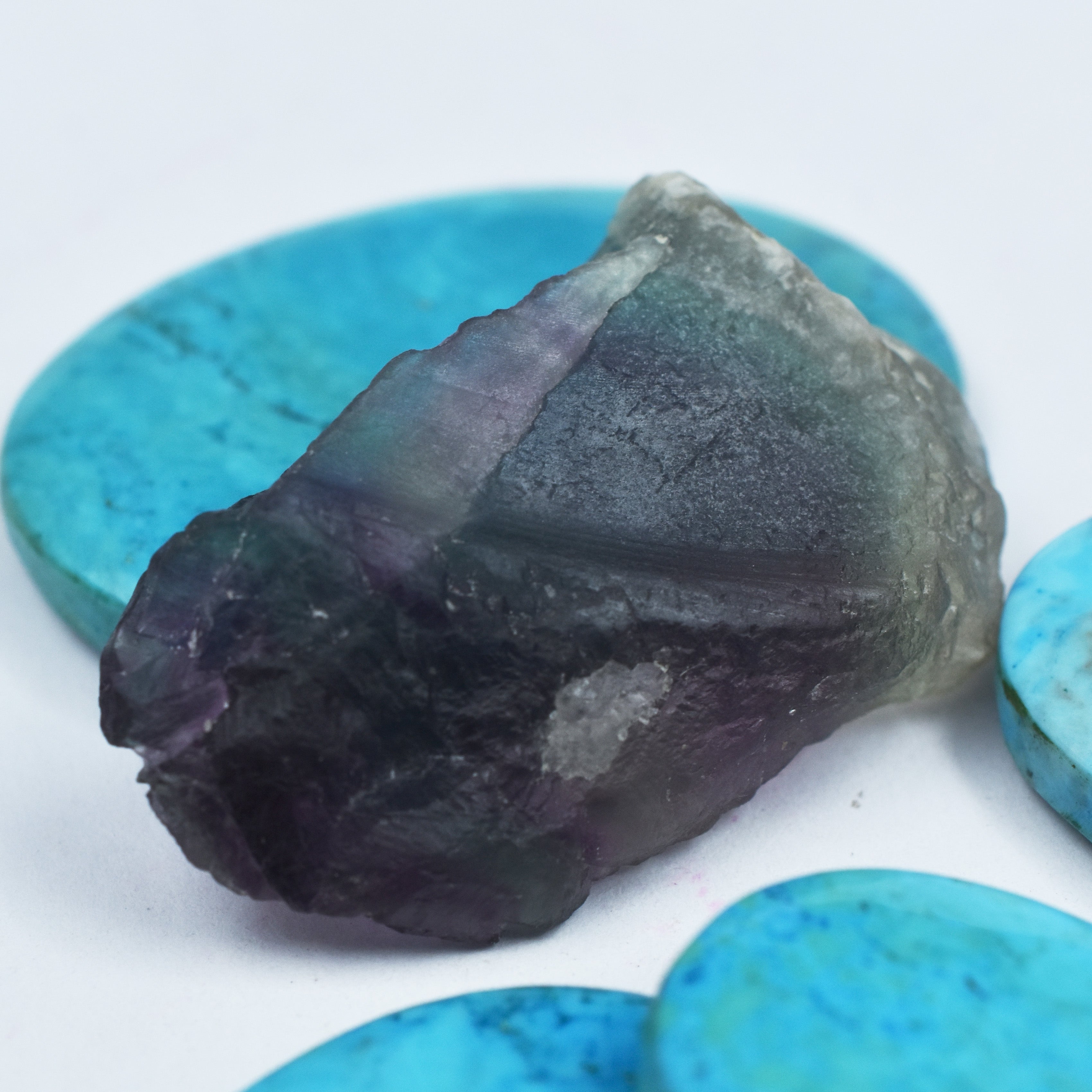 Natural Fluorite CERTIFIED 74.15 Ct Multi Color Uncut Rough Raw Loose Gemstone