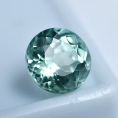 Montana Sapphire Natural Certified 8.12 Carat Round Cut Bluish Green Color Loose Gemstone