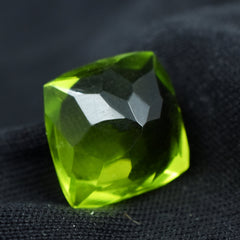 Natural Peridot Square Cushion Cut Peridot Green 10.23 Carat CERTIFIED Ring Size Peridot Ring Size Loose Gemstone August Birthstone Gemstone Best Gift -Free Delivery Free Gift