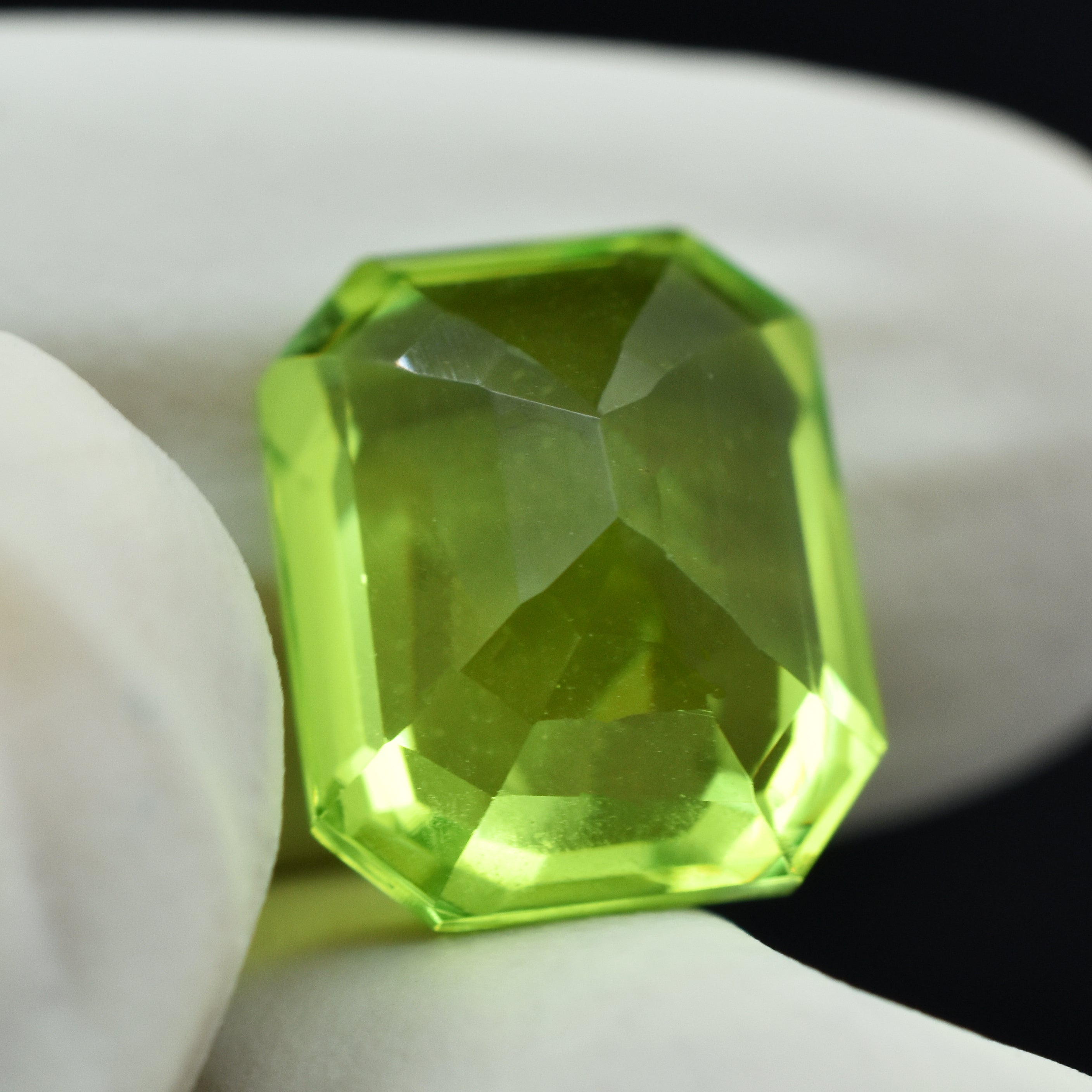 Limited Offer ! Natural Peridot Certified 9.63 Carat Emerald Shape Peridot Loose Gemstone Ring Size Emerald Gemstone Loose - Free Delivery-Free Gift