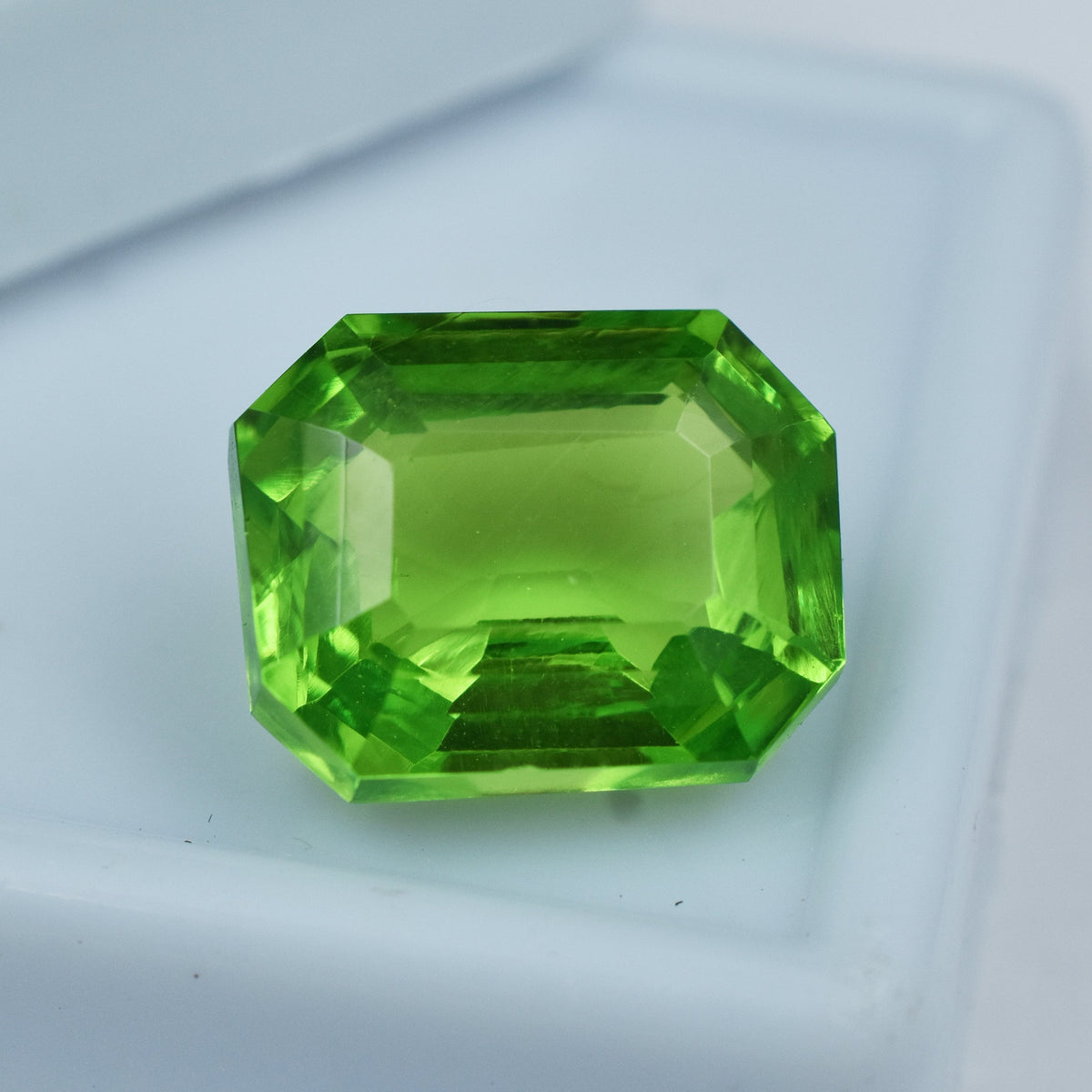 Best Offer !! Natural 8.56 Carat Green Peridot Certified Emerald Shape Ring Size Gemstone | Free Delivery Free Gift | Best Gift For Your Love