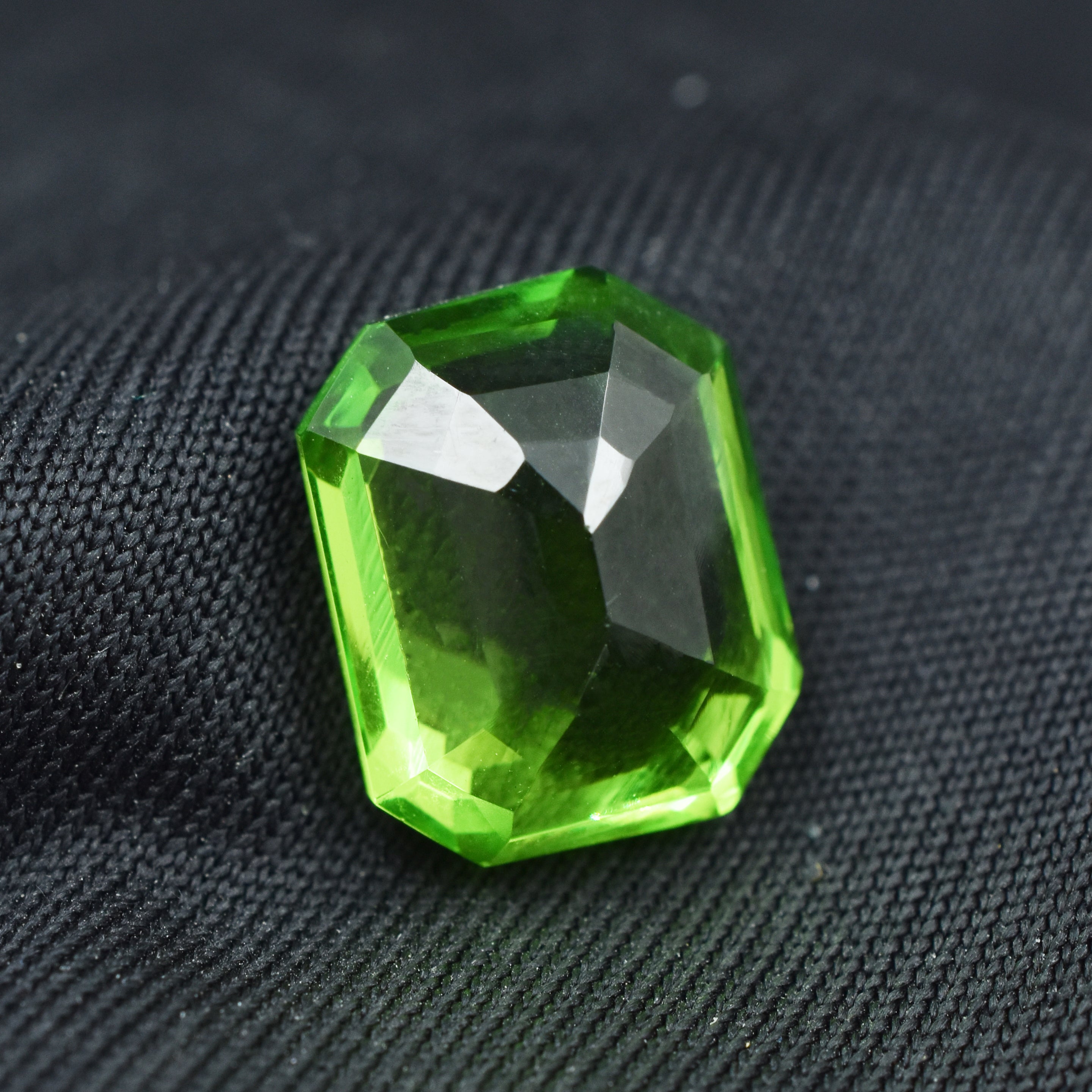 Best Offer !! Natural 8.56 Carat Green Peridot Certified Emerald Shape Ring Size Gemstone | Free Delivery Free Gift | Best Gift For Your Love