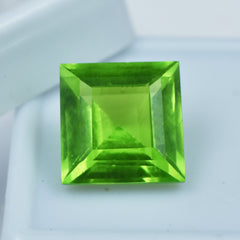 Free Shipment With Gift , August Month Birth Stone Gem 8.65 Carat Green Peridot Square Shape Natural Certified Loose Gemstone | Best Offer | Brilliant Cut