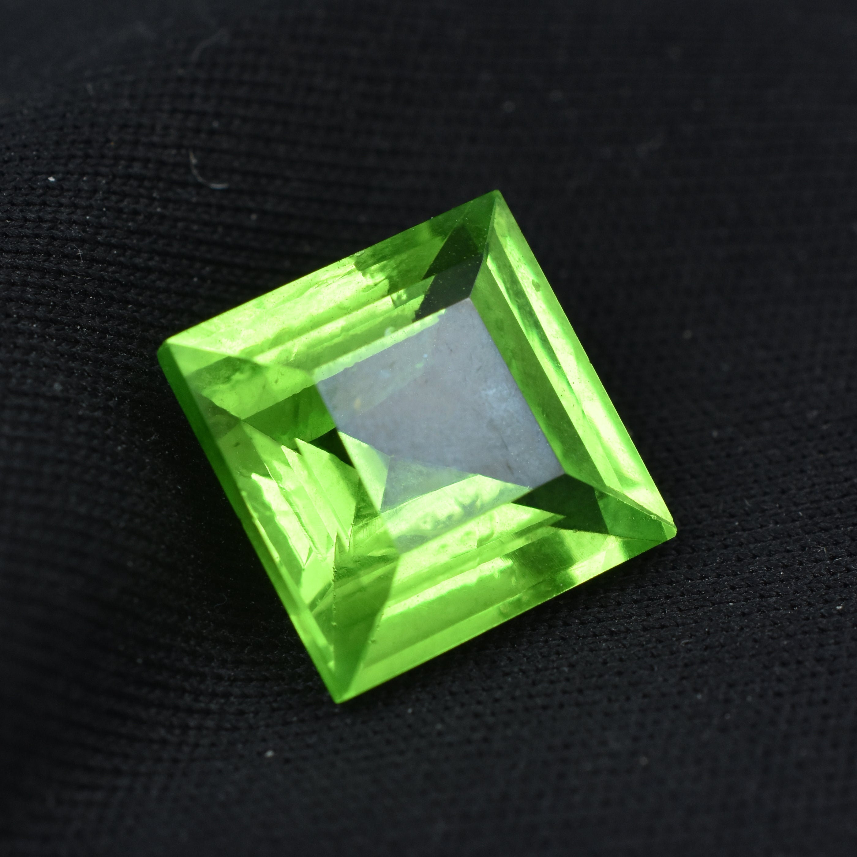 Free Shipment With Gift , August Month Birth Stone Gem 8.65 Carat Green Peridot Square Shape Natural Certified Loose Gemstone | Best Offer | Brilliant Cut